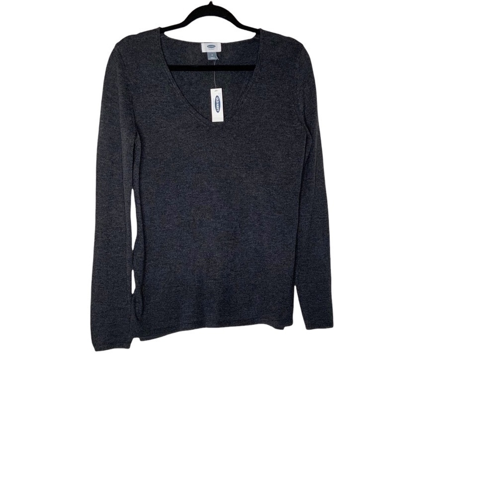 old NAVY dark grey V neck sweater blouse. Size M